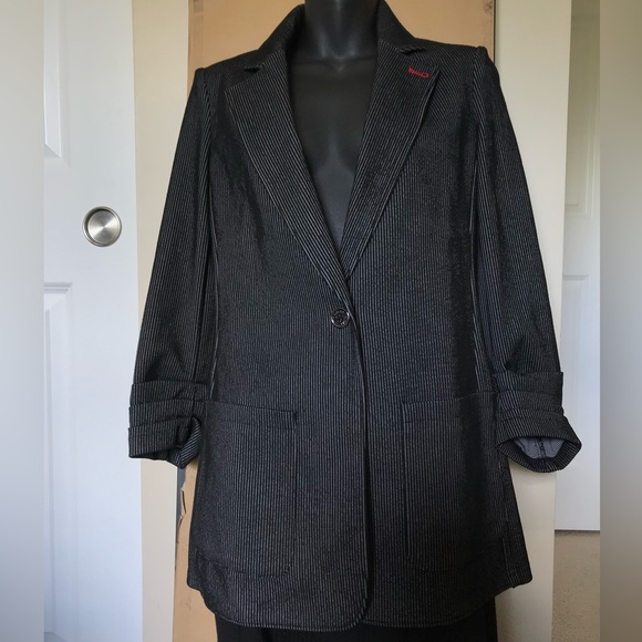 TOMMY HILFIGER Striped Notch-Lapel Blazer - Picture 4 of 7